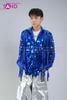  OUTFIT PHỐI SẴN (HAM0803 Áo Sơ Mi Kim Sa Xanh Dương Dài Tay Phối Dây phối HQD0206 Quần Bạc Túi Hộp Lưng Thun 3 Sọc) 