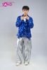 OUTFIT PHỐI SẴN (HAM0803 Áo Sơ Mi Kim Sa Xanh Dương Dài Tay Phối Dây phối HQD0206 Quần Bạc Túi Hộp Lưng Thun 3 Sọc) 