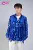  OUTFIT PHỐI SẴN (HAM0803 Áo Sơ Mi Kim Sa Xanh Dương Dài Tay Phối Dây phối HQD0004 Quần Suông Trắng Nam Vải Umi) 