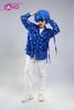  OUTFIT PHỐI SẴN (HAM0803 Áo Sơ Mi Kim Sa Xanh Dương Dài Tay Phối Dây phối HQD0004 Quần Suông Trắng Nam Vải Umi) 