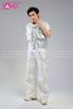  Outfit Phối Sẵn (HAG0202 Áo Gile Bạc Túi Hộp Nam phối HQN0002 Quần Dài Nắp Ngang Trắng Túi Hộp Phối Dây) 