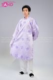  TCB0702 Nhật Bình Nam 2 Lớp Vải Taffta In Màu Tím 