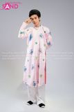  TCB0505 Nhật Bình Nam 2 Lớp Vải Gấm In Màu Hồng Nhạt 