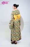  TNN0901 Áo Kimono Trễ Vai Hoạ Tiết - Xanh 