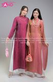  TAC1505 Áo Dài Tằm Óng 2 Tà - Hồng 