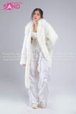  Outfit Phối Sẵn - (HAF0005 Áo Lông Form Dài Trắng phối HAQ0001 Áo 2 Dây Cúp Ngực Tua Rua Trắng - HQC0001 Quần Dù Ống Rộng Phối Chun Dây Rút Trắng) 