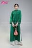  TAC0934 Áo Dài Tằm Óng 2 Tà - Xanh Lá Đậm 
