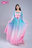  TNQ0809 Váy Múa Cổ Trang (Hóa Trang Hằng Nga) - Xanh Loang Hồng 