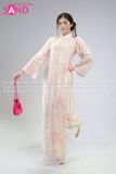  TAC1508 Áo Dài Nữ Cách Tân Hoạ Tiết Thêu Kim Sa Đính Đá 4 Tà - Màu Hồng 