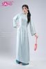  TAC0823 Áo Dài Nữ Gấm Phối Nút - Xanh Ngọc 