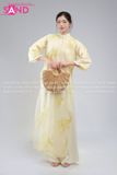  TAC1107 Áo Dài Nữ Cách Tân 4 Tà Thêu - Màu Kem 