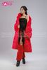  Outfit Phối Sẵn - (HAF0402 Áo Lông Form Dài - Đỏ phối HAQ0102 Áo 2 Dây Cúp Ngực Tua Rua Đen - HVV0402 Váy Da Xếp Li Ngắn Đỏ Đô ) 