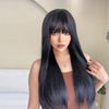  DPT0105 Tóc Giả Mái Thư Dáng Dài Đen 