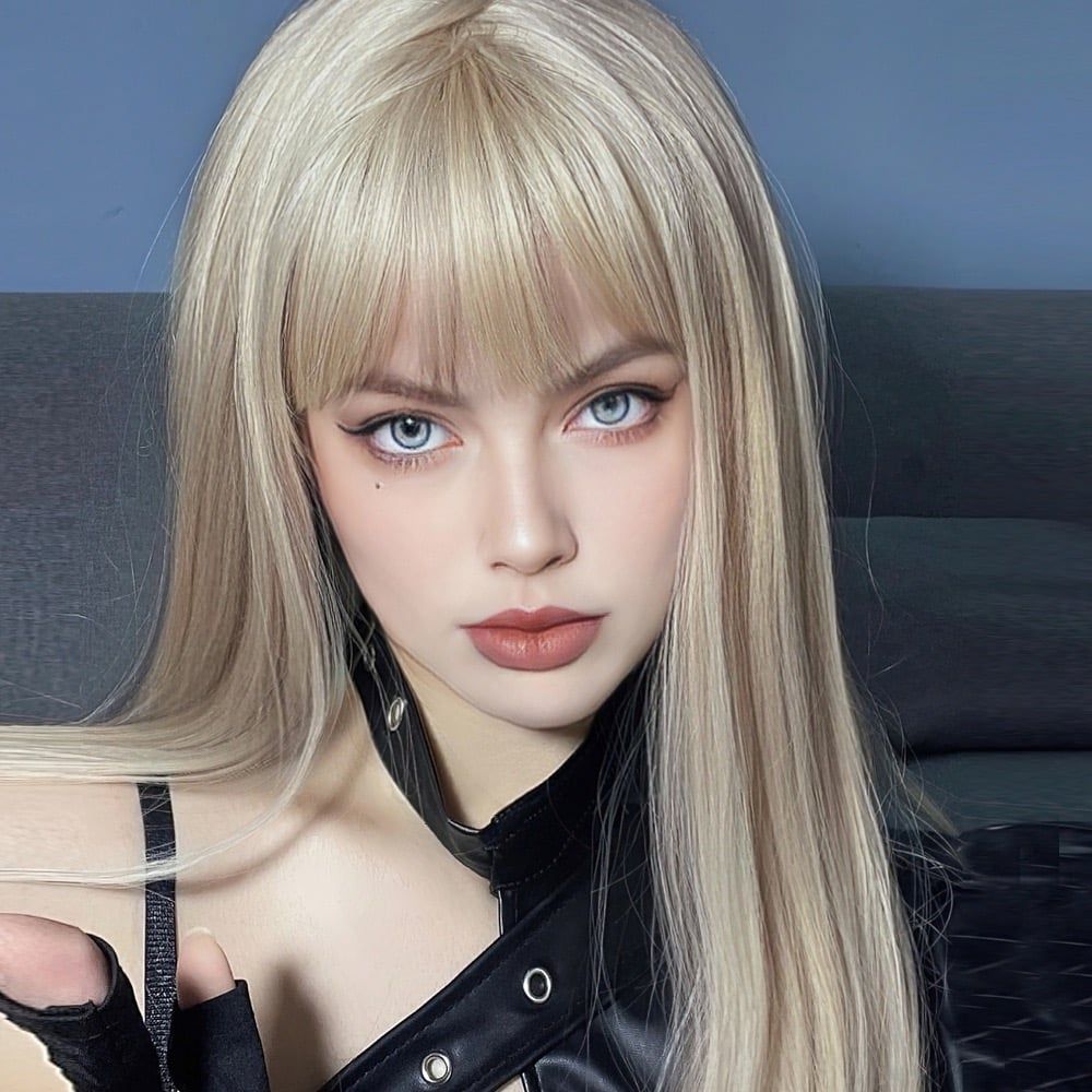  DPT0315 Tóc Giả Mái Thưa Vàng Khói 