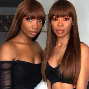  DPT1006 Tóc Giả Mái Thưa Dài Nâu Socola 