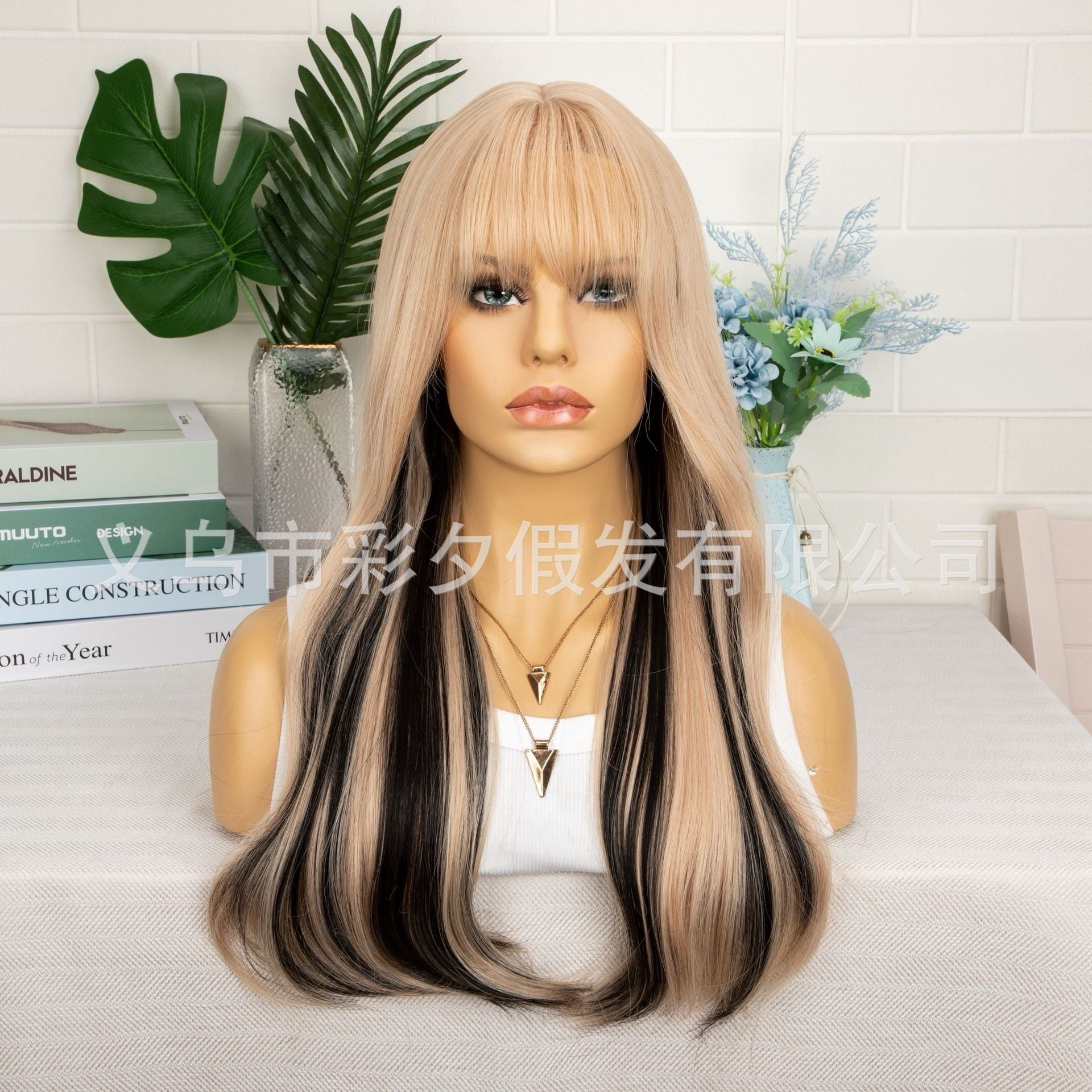  DPT1103 Tóc Giả Mái Thưa Màu Highlight Khói 