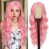 DPT1503 Tóc Giả Lace Front Màu Hồng Pastel (Candy Pink) – Sóng Nước Bồng Bềnh