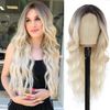  DPT1104 Tóc Giả Lace Front Màu Platinum Blonde Ombre - Bạch kim 