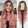  DPT1504 Tóc Giả Lace Front Màu Pink Ombre - Sóng Nước 
