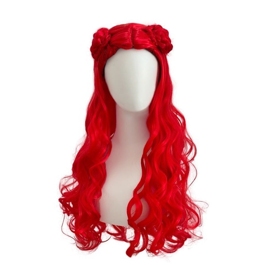  DPT0412 Tóc giả Cosplay Xoăn Dài Màu Đỏ 