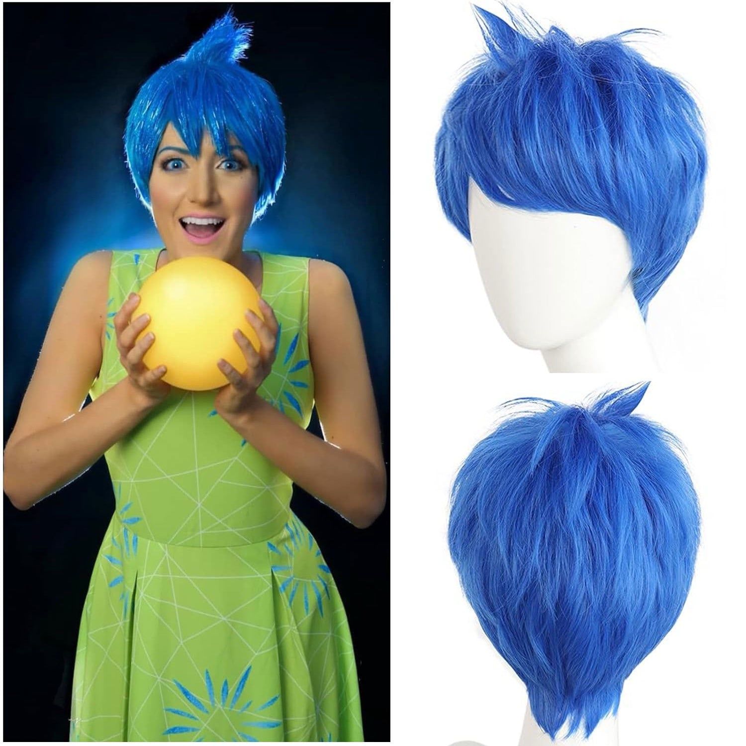  DPT0810 Tóc Diả Cosplay Nhân Vật Joy (Vui Vẻ) - Xanh Dương 