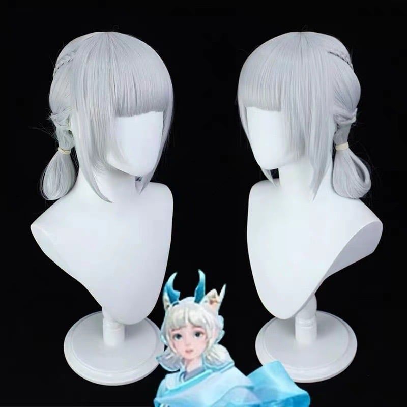  DPT0025 Tóc Giả Hoá Trang Kamisato Ayaka game Genshin Impact -Trắng 