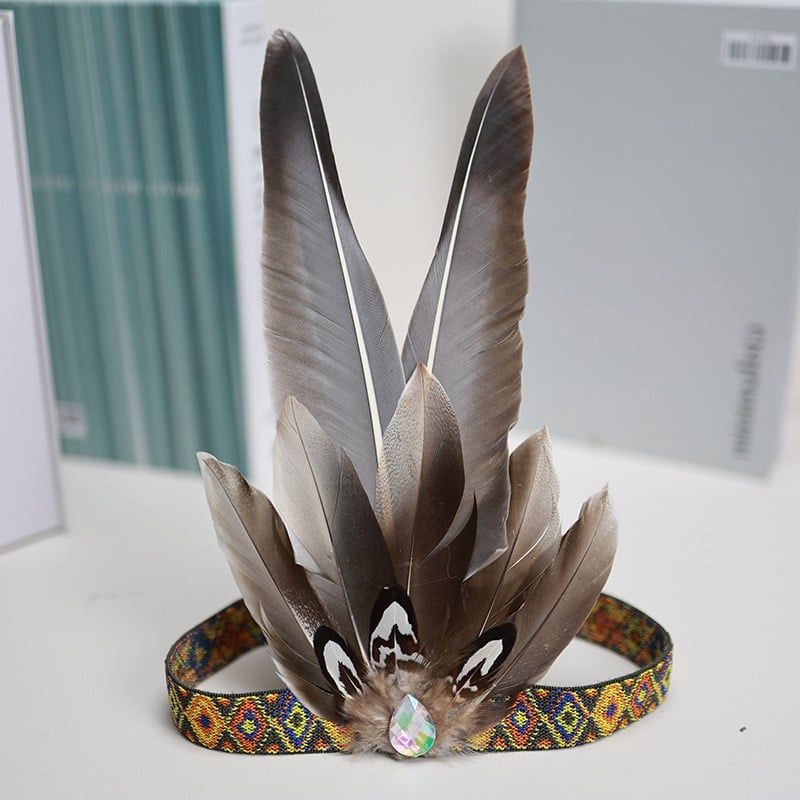  THD1012 Đạo Cụ Mũ Lông Vũ Nâu 1 