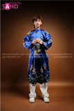  THX0801 Set Hoá Trang Táo Quân / Áo Dài Gấm Nam Họa Tiết Rồng Xanh Dương 