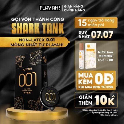 Bao Cao Su PlayAh! Non-Latex Siêu Mỏng 001 - Hộp 3 Cái