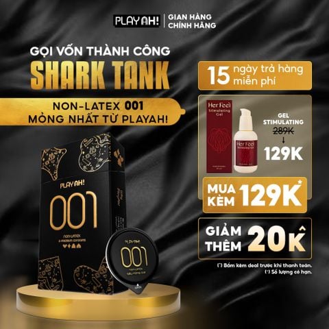 Bao Cao Su PlayAh! Non-Latex Siêu Mỏng 001 - Hộp 3 Cái