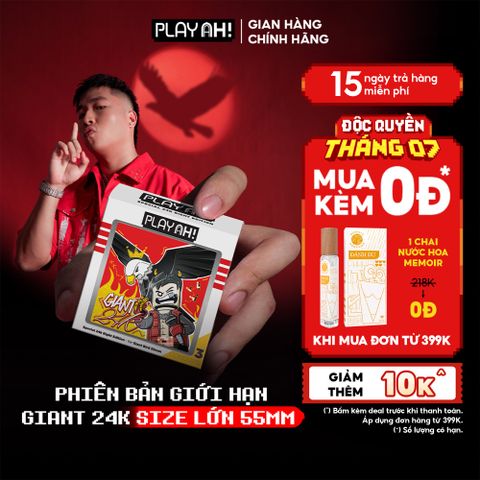 Bao cao su size to PlayAh! Siêu Mỏng 55mm Giant Invisible - Hộp 3 Cái