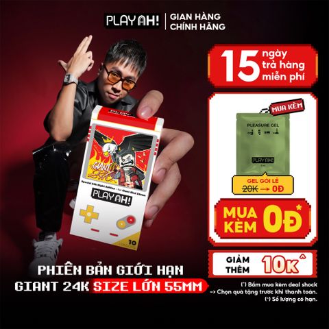 Bao cao su size to PlayAh! Siêu Mỏng 55mm Giant Invisible - Hộp 10 Cái