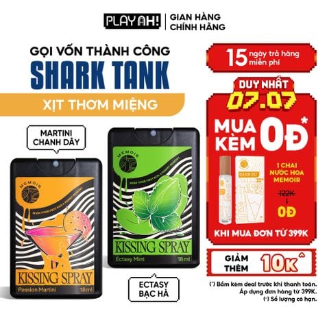 Xịt Thơm Miệng PlayAh! Kissing Spray - Hương Ectasy Mint Sảng Khoái / Passion Martini Quyến Rũ 18ml