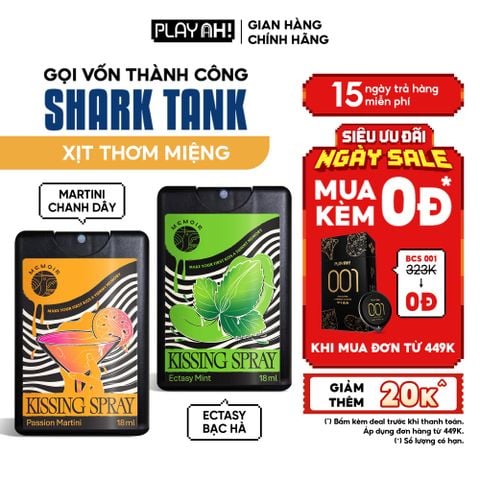 Xịt Thơm Miệng PlayAh! Kissing Spray - Hương Ectasy Mint Sảng Khoái / Passion Martini Quyến Rũ 18ml
