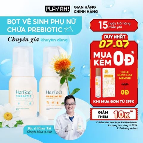 Bọt Dung Dịch Vệ Sinh Nữ PlayAh! Her Feel Prebiotic - Dòng Sensitive Dưỡng Ẩm Chuyên Sâu / Rose Sạch Thơm Toàn Diện 150ml