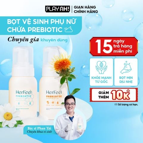 Bọt Dung Dịch Vệ Sinh Nữ PlayAh! Her Feel Prebiotic - Dòng Sensitive Dưỡng Ẩm Chuyên Sâu / Rose Sạch Thơm Toàn Diện 150ml