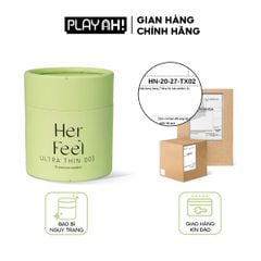 Bao cao su PlayAh Her Feel Ultra Thin 0.03 Hộp 10 Size 52mm Siêu Mỏng Nhiều Gel Cao Cấp