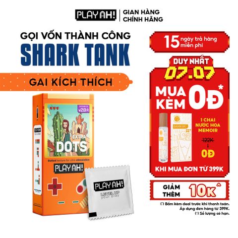 Bao Cao Su PlayAh Extra Dots Thêm Gai Hộp 10 size 52mm nhiều gai