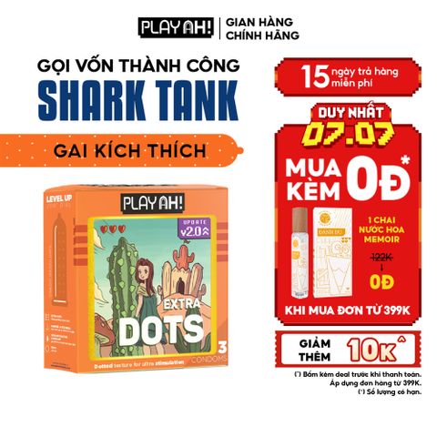 Bao Cao Su PlayAh Extra Dots Thêm Gai Hộp 3 size 52mm nhiều gai