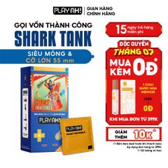 Bao cao su size to PlayAh! Siêu Mỏng 55mm Giant Invisible - Hộp 10 Cái