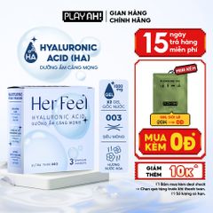 Bao cao su dưỡng ẩm Her Feel HA Hộp 3/10 Gấp đôi gel dưỡng ẩm cao cấp