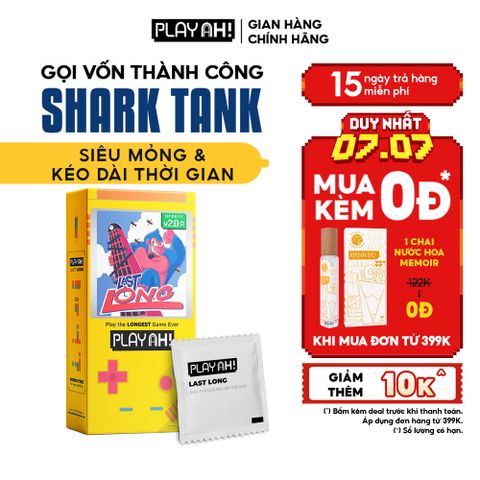 Bao Cao Su PlayAh Last Long Siêu Mỏng Kéo Dài Thời Gian Quan Hệ Hộp 10 size 52mm