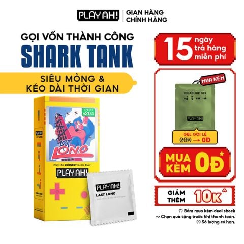 Bao Cao Su PlayAh Last Long Siêu Mỏng Kéo Dài Thời Gian Quan Hệ Hộp 10 size 52mm