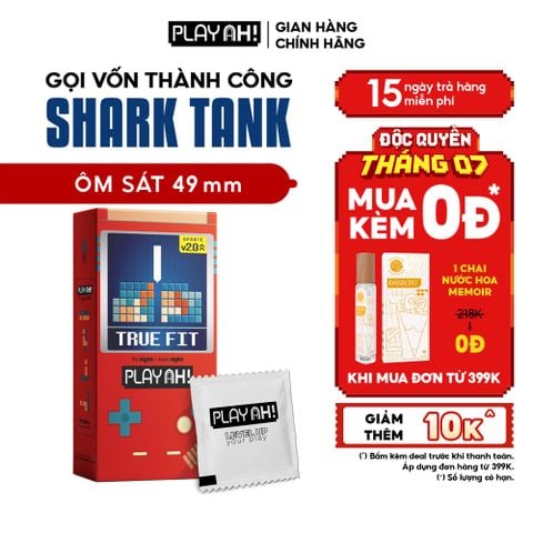 Bao Cao Su PlayAh True Fit Ôm Sát Hộp 10 size 49mm size nhỏ, chống tuột bao
