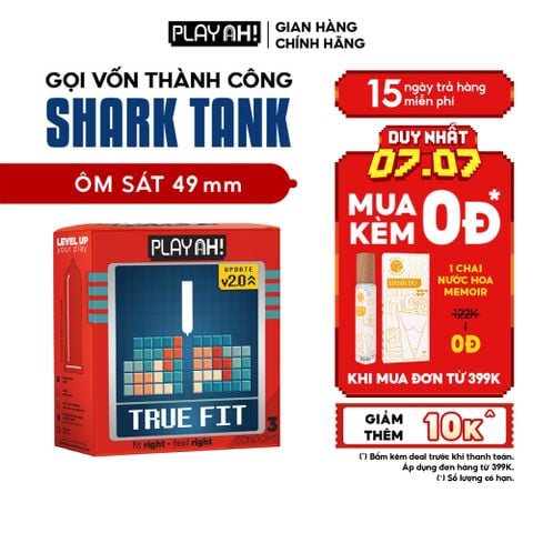 Bao Cao Su PlayAh True Fit Ôm Sát Hộp 3 size 49mm size nhỏ vừa vặn