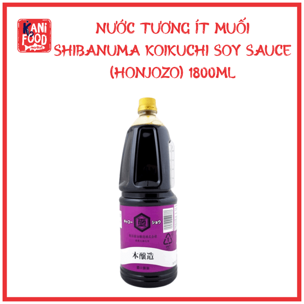 NƯỚC TƯƠNG ÍT MUỐI SHIBANUMA KOIKUCHI SOY SAUCE (HONJOZO) 1800ML