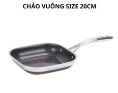 CHẢO VUÔNG INOX CHỐNG DÍNH - SIZE 20CM
