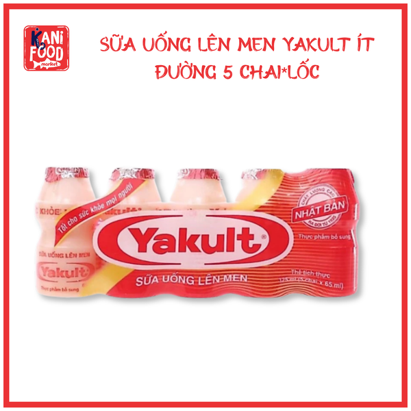 SỮA UỐNG LÊN MEN YAKULT ÍT ĐƯỜNG 5 CHAI*LỐC