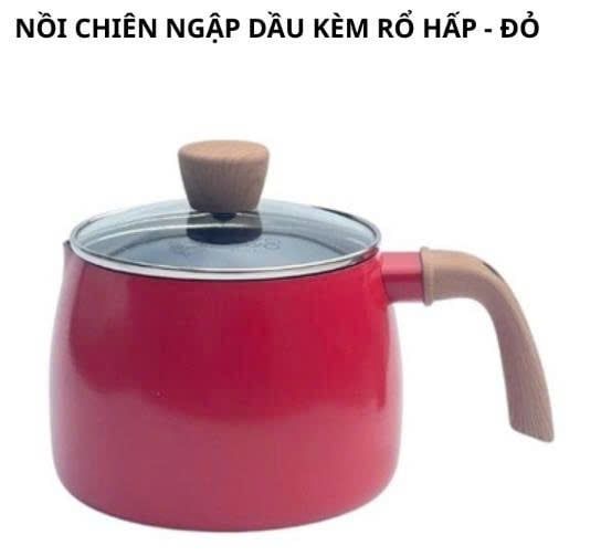 NỒI CHIÊN NGẬP DẦU KÈM RỔ HẤP - ĐỎ