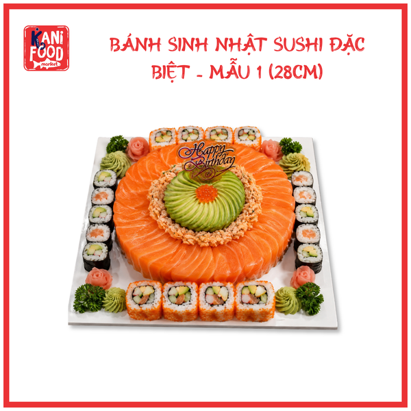 BÁNH SINH NHẬT SUSHI ĐẶC BIỆT - MẪU 1 (28CM)